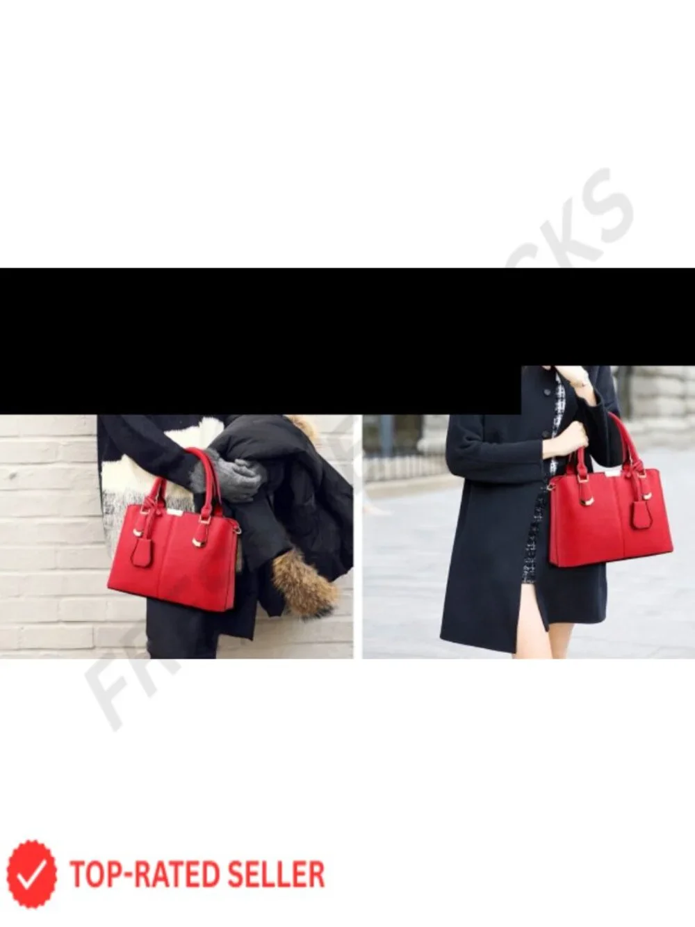 Faux Leather Satchel Purse Top Handle Shoulder Bag with Gold Hardware Work Tote